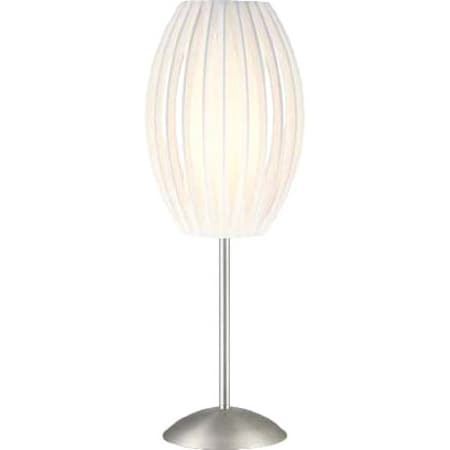 Table Lamp Ss W/White Pleated Shade E27 Cfl 13W